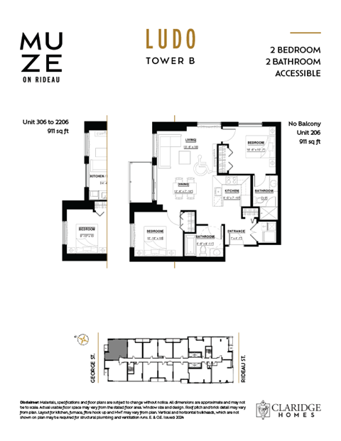 the level 2 and 3 floor plans of the tower b condo